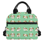 Cartoon Shih Tzu Pattern Print Insulated Lunch Bag