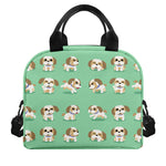 Cartoon Shih Tzu Pattern Print Insulated Lunch Bag