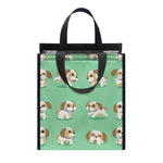 Cartoon Shih Tzu Pattern Print Insulated Lunch Tote