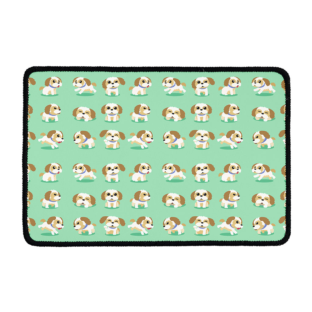 Cartoon Shih Tzu Pattern Print Kitchen Mat