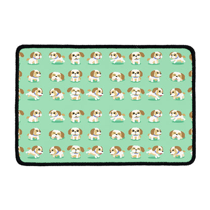 Cartoon Shih Tzu Pattern Print Kitchen Mat