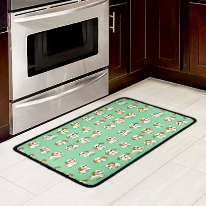 Cartoon Shih Tzu Pattern Print Kitchen Mat