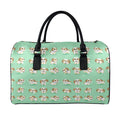 Cartoon Shih Tzu Pattern Print Leather Duffel Bag