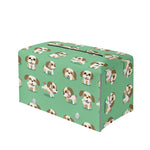 Cartoon Shih Tzu Pattern Print Leather Tissue Box Cover