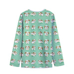 Cartoon Shih Tzu Pattern Print Long Sleeve Short Coat
