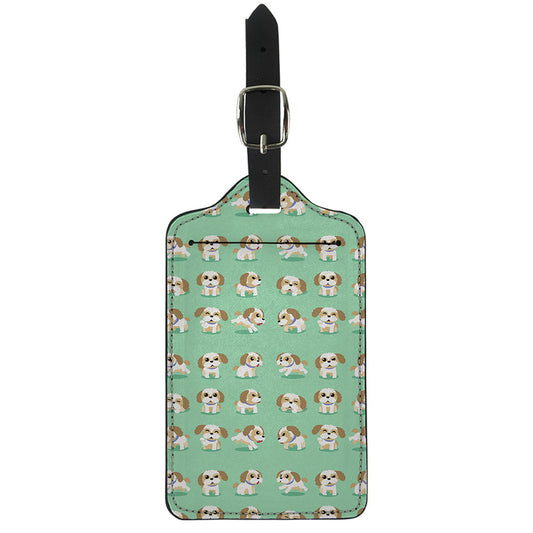 Cartoon Shih Tzu Pattern Print Luggage Tag
