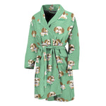 Cartoon Shih Tzu Pattern Print Men's Bathrobe