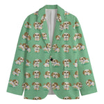 Cartoon Shih Tzu Pattern Print Men's Blazer