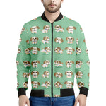 Cartoon Shih Tzu Pattern Print Men's Bomber Jacket