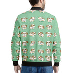 Cartoon Shih Tzu Pattern Print Men's Bomber Jacket