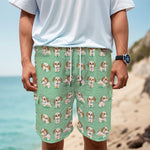 Cartoon Shih Tzu Pattern Print Men's Cargo Shorts