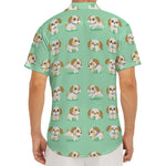 Cartoon Shih Tzu Pattern Print Men's Deep V-Neck Shirt