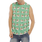 Cartoon Shih Tzu Pattern Print Men's Fitness Tank Top