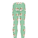 Cartoon Shih Tzu Pattern Print Men's leggings