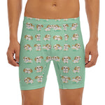 Cartoon Shih Tzu Pattern Print Men's Long Boxer Briefs