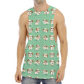 Cartoon Shih Tzu Pattern Print Men's Muscle Tank Top
