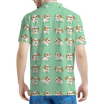 Cartoon Shih Tzu Pattern Print Men's Polo Shirt