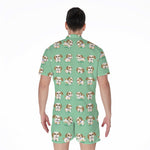 Cartoon Shih Tzu Pattern Print Men's Rompers