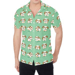 Cartoon Shih Tzu Pattern Print Men's Shirt