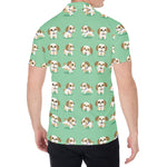 Cartoon Shih Tzu Pattern Print Men's Shirt