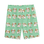 Cartoon Shih Tzu Pattern Print Men's Sports Shorts