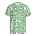 Cartoon Shih Tzu Pattern Print Men's Athletic T-Shirt
