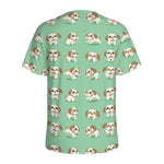 Cartoon Shih Tzu Pattern Print Men's Sports T-Shirt
