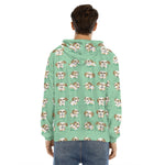 Cartoon Shih Tzu Pattern Print Men's Velvet Pullover Hoodie