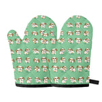 Cartoon Shih Tzu Pattern Print Oven Mitts