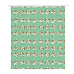 Cartoon Shih Tzu Pattern Print Polyester Shower Curtain