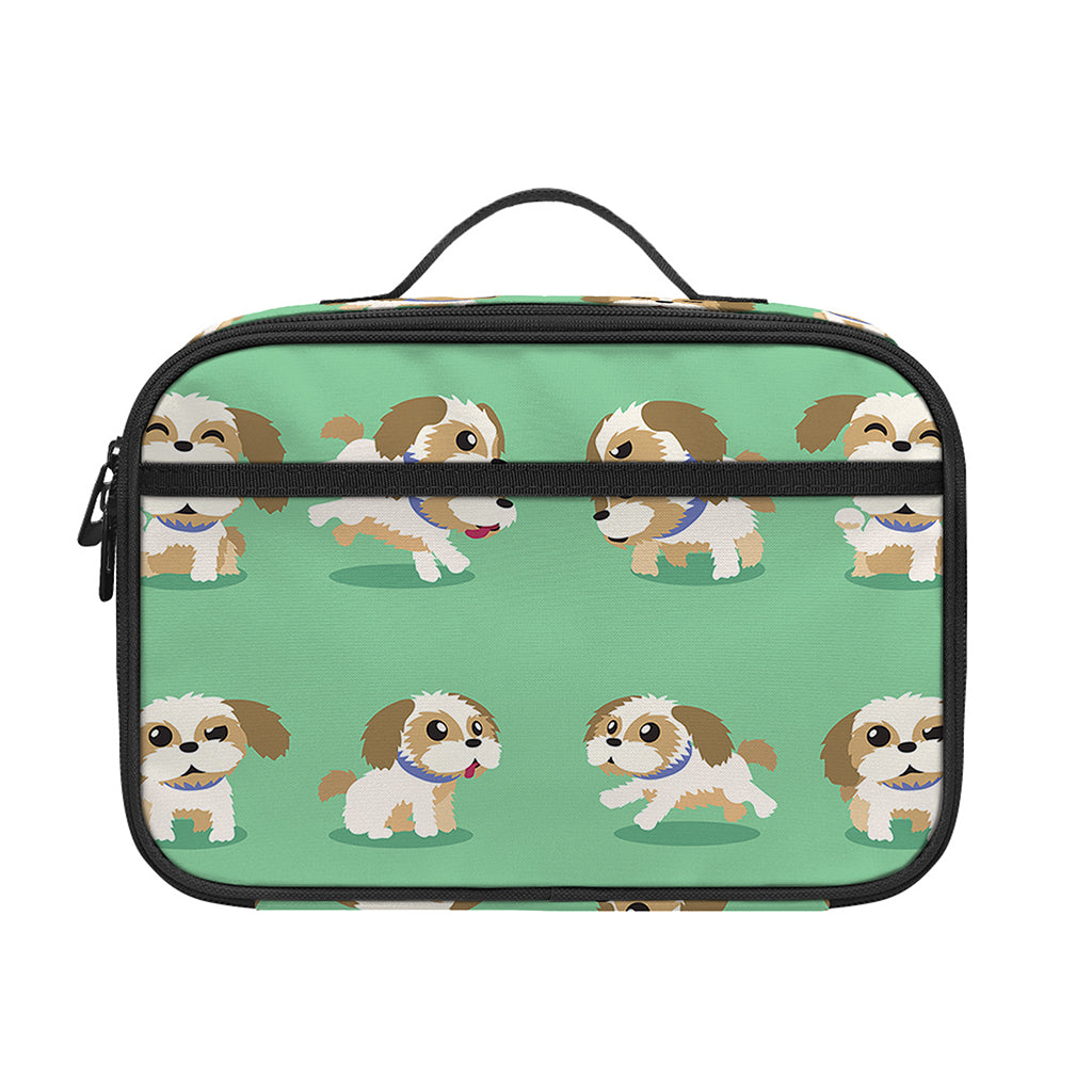 Cartoon Shih Tzu Pattern Print Portable Lunch Bag