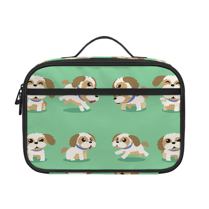 Cartoon Shih Tzu Pattern Print Portable Lunch Bag