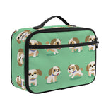 Cartoon Shih Tzu Pattern Print Portable Lunch Bag