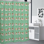 Cartoon Shih Tzu Pattern Print Premium Shower Curtain