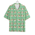 Cartoon Shih Tzu Pattern Print Rayon Hawaiian Shirt