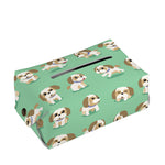 Cartoon Shih Tzu Pattern Print Rectangle Tissue Box Cover