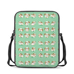 Cartoon Shih Tzu Pattern Print Rectangular Crossbody Bag