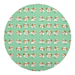 Cartoon Shih Tzu Pattern Print Round Blanket