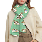 Cartoon Shih Tzu Pattern Print Scarf