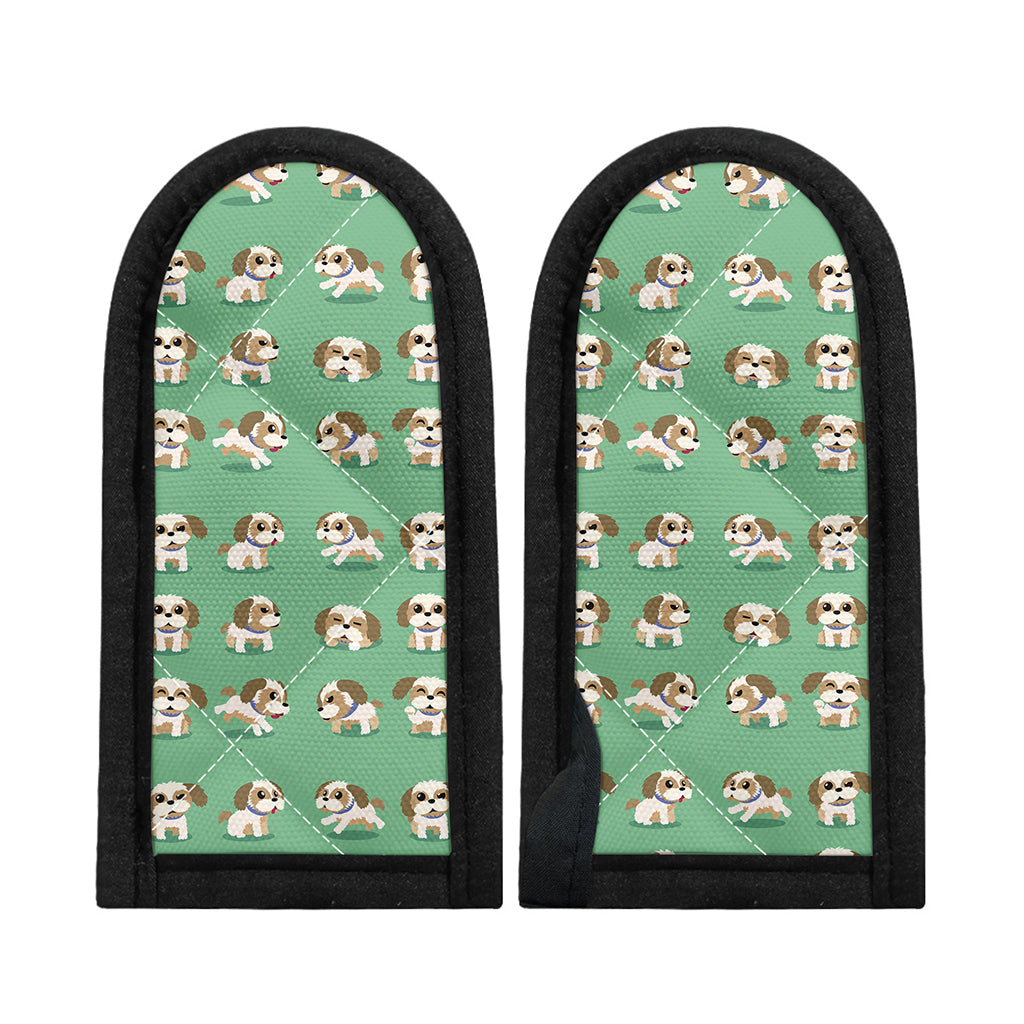 Cartoon Shih Tzu Pattern Print Skillet Handle Cover