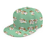 Cartoon Shih Tzu Pattern Print Snapback Cap