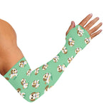 Cartoon Shih Tzu Pattern Print Sun Protection Arm Sleeves