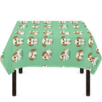 Cartoon Shih Tzu Pattern Print Tablecloth