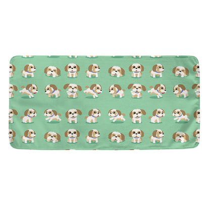 Cartoon Shih Tzu Pattern Print Towel