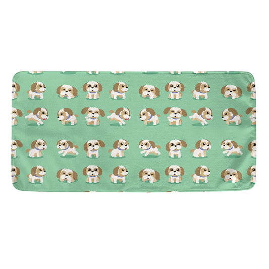 Cartoon Shih Tzu Pattern Print Towel
