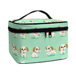 Cartoon Shih Tzu Pattern Print Travel Makeup Bag
