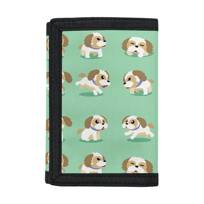 Cartoon Shih Tzu Pattern Print Trifold Wallet