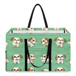 Cartoon Shih Tzu Pattern Print Utility Tote Bag