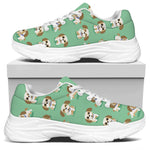Cartoon Shih Tzu Pattern Print White Chunky Shoes