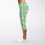 Cartoon Shih Tzu Pattern Print Women's Capri Leggings